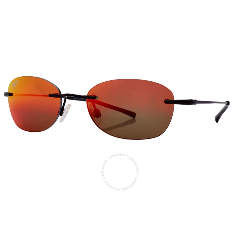 Maui Jim Stylish grey/red/orange -Tinted Sunglasses  case and duster NWT unisex